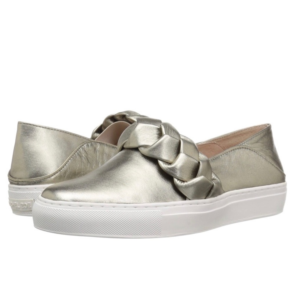 Rachel Zoe Burke Gold Metallic Braided Sneaker